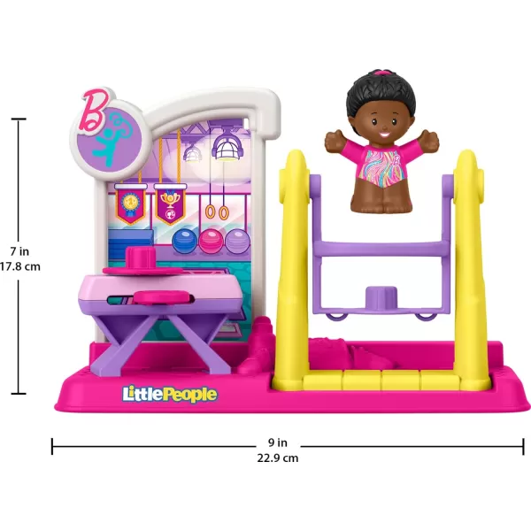 FisherPrice Little People Toddler Toy Barbie You Can Be Anything Gymnast Playset with Figure for Preschool Pretend Play Kids Ages 18 Months