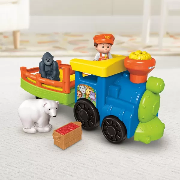 FisherPrice Little People Toddler Toy Train ChooChoo Zoo with Music Sounds and 3 Figures for Pretend Play Ages 1 Years