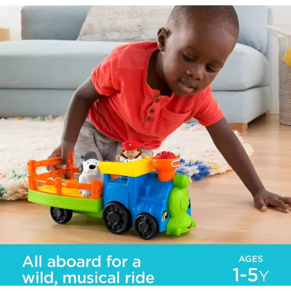 FisherPrice Little People Toddler Toy Train ChooChoo Zoo with Music Sounds and 3 Figures for Pretend Play Ages 1 Years