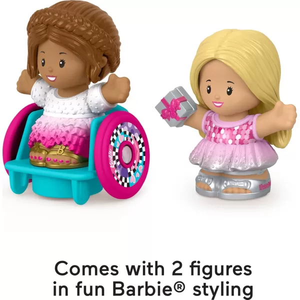 FisherPrice Little People Toddler Toys Barbie Party Figure Set with 2 Characters for Preschool Pretend Play Kids Ages 18 Months