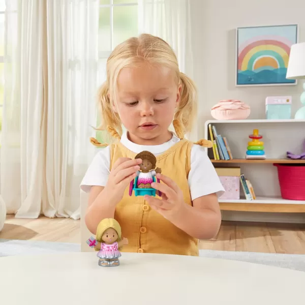 FisherPrice Little People Toddler Toys Barbie Party Figure Set with 2 Characters for Preschool Pretend Play Kids Ages 18 Months