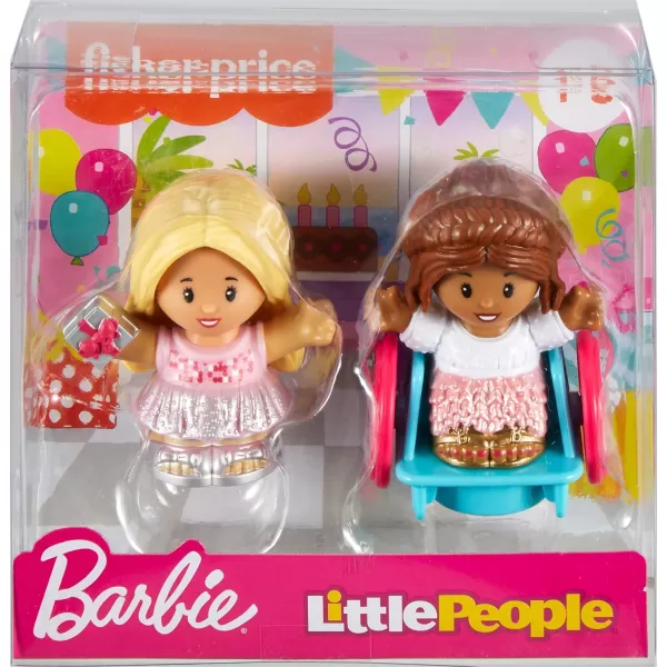 FisherPrice Little People Toddler Toys Barbie Party Figure Set with 2 Characters for Preschool Pretend Play Kids Ages 18 Months