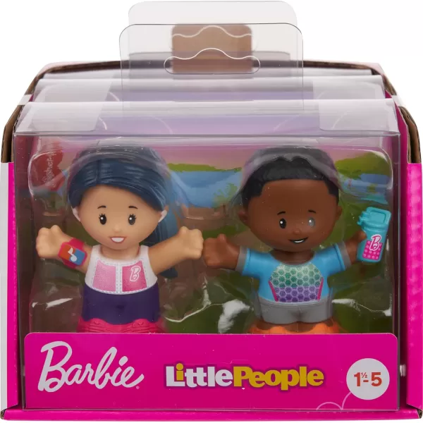 FisherPrice Little People Toddler Toys Barbie Wellness Figure Set with 2 Characters for Preschool Pretend Play Kids Ages 18 Months