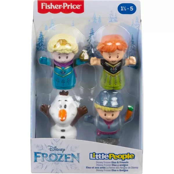 FisherPrice Little People Toddler Toys Disney Frozen Elsa ampamp Friends Figure Set with Anna Kristoff ampamp Olaf for Ages 18 Months4Pack