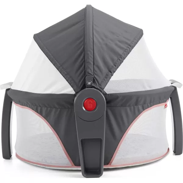 FisherPrice Portable Bassinet OnTheGo Baby Dome Travel Play Space with Developmental Newborn Toys ampamp Canopy Pink Pacific Pebble