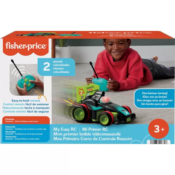 FisherPrice Preschool Toy Remote Controlled Car My Easy RC with 2 Speeds for Kids Ages 3 Years