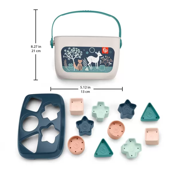 FisherPrice Stacking Toy Babys First Blocks Set of 10 Shapes for Sorting Play for Infants Ages 6 Months Navy FawnBlocks