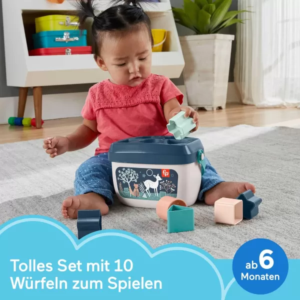 FisherPrice Stacking Toy Babys First Blocks Set of 10 Shapes for Sorting Play for Infants Ages 6 Months Navy FawnBlocks