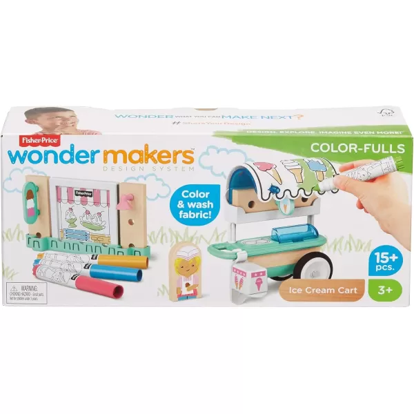 FisherPrice Wonder Makers design system Ice Cream Cart 15 pieces craftable building and track set with colorable pieces for preschool kids ages 3 years ampamp up