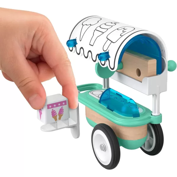 FisherPrice Wonder Makers design system Ice Cream Cart 15 pieces craftable building and track set with colorable pieces for preschool kids ages 3 years ampamp up