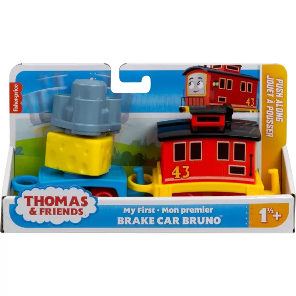 Thomas ampamp Friends Toddler Toy My First Brake Car Bruno PushAlong Vehicle with Stacking Cargo for Preschool Kids Ages 18 MonthsBruno