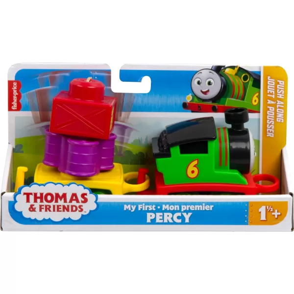 Thomas ampamp Friends Toddler Toy My First Brake Car Bruno PushAlong Vehicle with Stacking Cargo for Preschool Kids Ages 18 MonthsPercy
