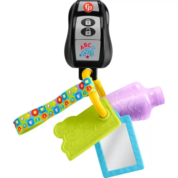 FisherPrice Baby Travel Toy Laugh ampamp Learn Play ampamp Go Activity Keys with Learning Music Teether ampamp Mirror for Infants Ages 6 Months