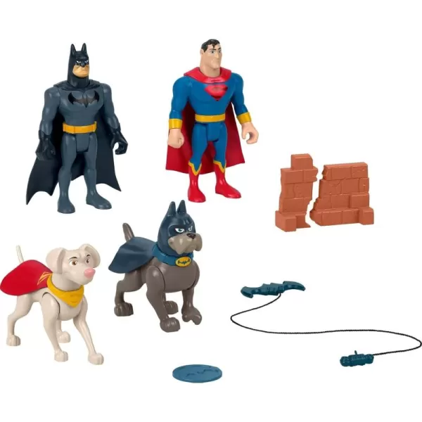 FisherPrice DC League of SuperPets Preschool Toys Super Hero ampamp Action Pet Set Batman Superman Krypto ampamp Ace for Kids Ages 3 Years