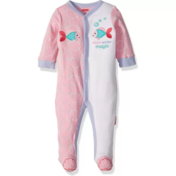 FisherPrice Embroidered OnePiece CoverallPinkWhite
