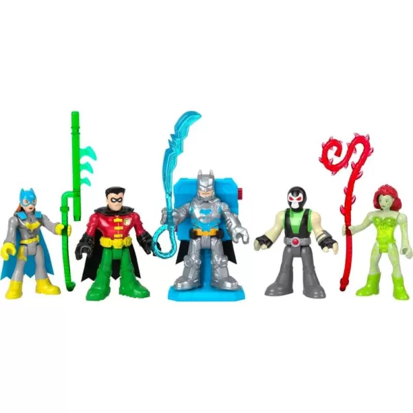 FisherPrice Imaginext DC Super Friends Preschool Toys Batman Battle Multipack 9Piece Figure Set with LightUp Backpack for Ages 3 Years