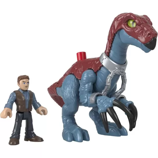 FisherPrice Imaginext Jurassic World Dinosaur Toy Therizinosaurus ampamp Owen Grady Figure Set for Pretend Play Preschool Kids Ages 3 Years