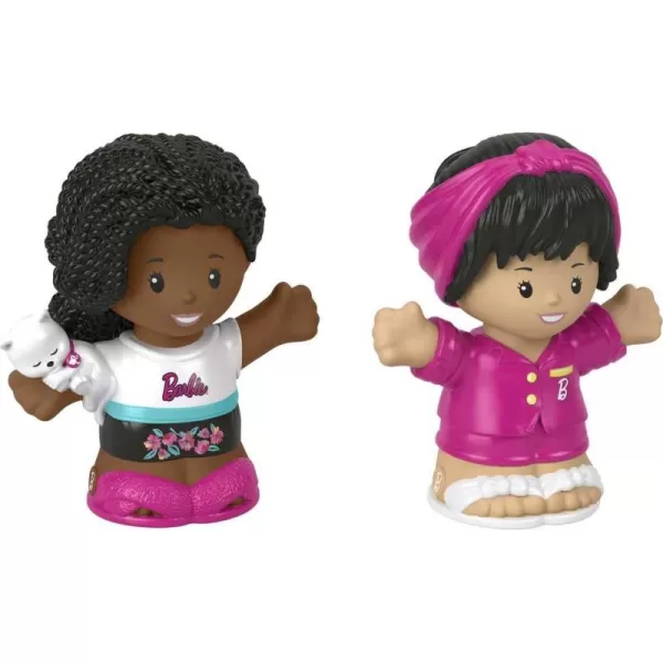 FisherPrice Little People Toddler Toys Barbie Sleepover Figure Set with 2 Characters for Preschool Pretend Play Kids Ages 18 Months