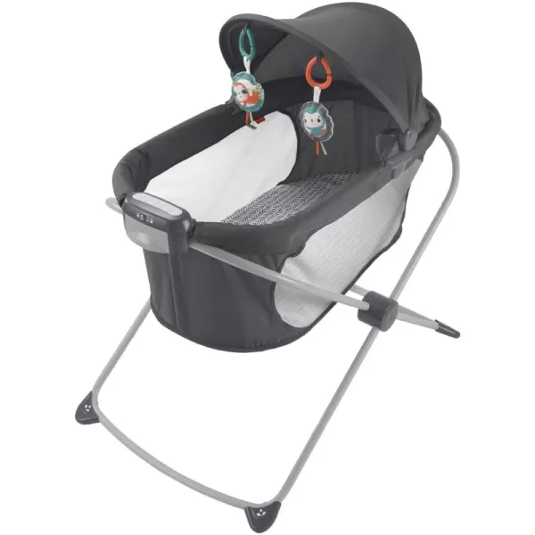 FisherPrice Portable Baby Crib Soothing View Projection Bassinet with Lights Music Vibrations ampamp Slim Fold for Newborns 0 Months Pencil StrokesPencil Strokes