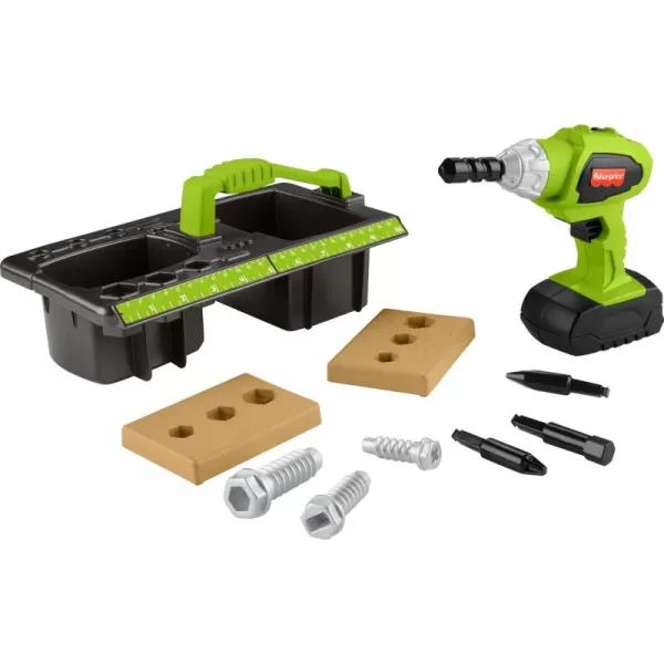 FisherPrice Preschool Toy Drillin Action Tool Set with Sounds 10 Pieces for Construction Pretend Play Kids Ages 3 Years