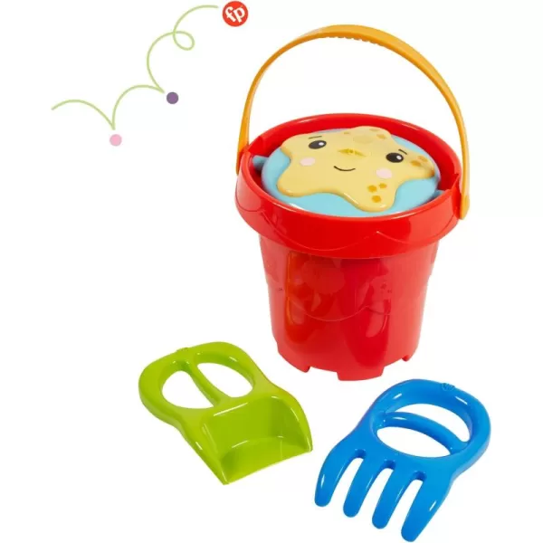 FisherPrice Toddler 3in1 Beach Bucket Portable Sprinkler and Sandcastle Mold  Water Toy and Sand Toys for Ages 18 Months  Includes Sand Tools