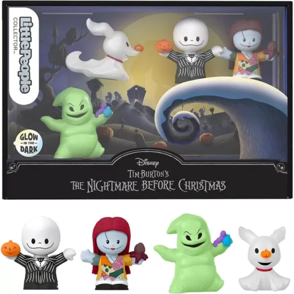 Little People Collector Disney Tim Burtons The Nightmare Before Christmas Special Edition Set for Adults ampamp Fans 4 Figures in Display Box
