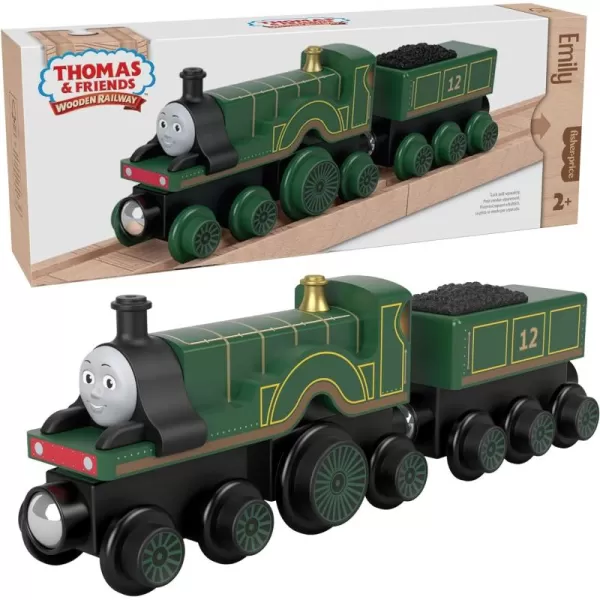 Thomas ampamp Friends Wooden Railway Toy Train Emily PushAlong Wood Engine ampamp Coal Car for Toddlers ampamp Preschool Kids Ages 2 Years Amazon Exclusive