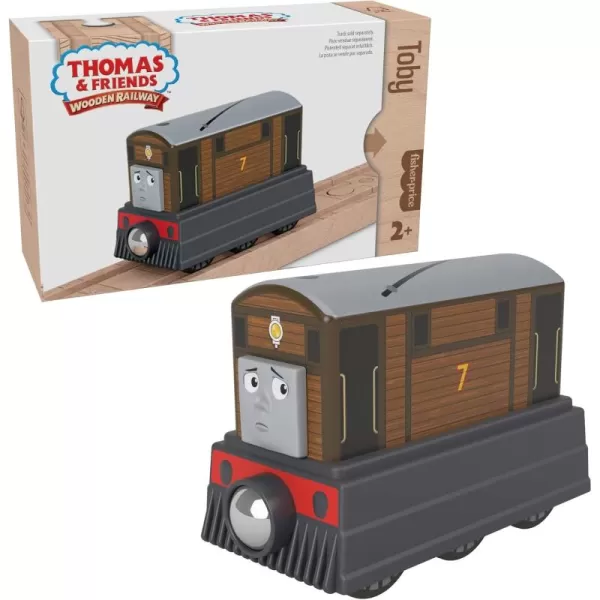 Thomas ampamp Friends Wooden Railway Toy Train Toby PushAlong Wood Engine for Toddlers ampamp Preschool Kids Ages 2 Years Amazon Exclusive