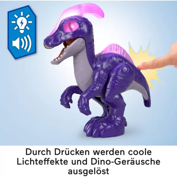 imageFisherPrice Imaginext Jurassic World Dinosaur Toy Deluxe Parasaurolophus XL Figure Lights ampamp Sounds for Pretend Play Preschool Kids Ages 3 Years