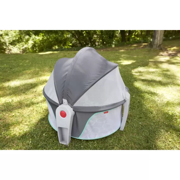 imageFisherPrice Portable Bassinet OnTheGo Baby Dome Travel Play Space with Developmental Newborn Toys ampamp Canopy Grey Bubbles