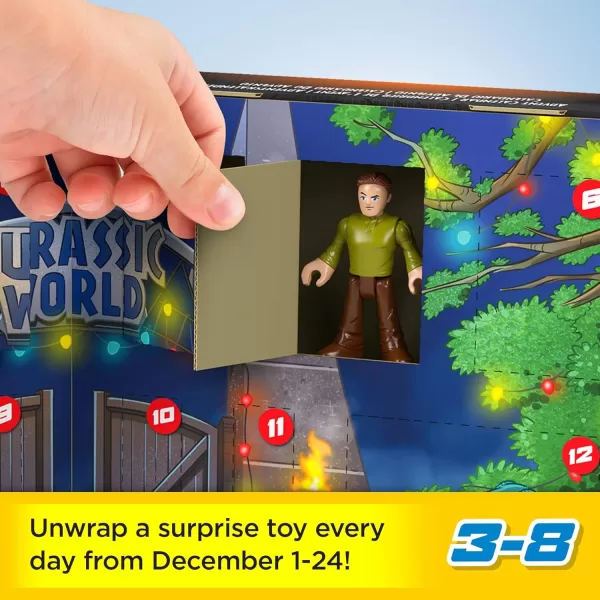 imageFisherPrice Imaginext Jurassic World Advent Calendar Christmas Gift of 25 Dinosaur Toys ampamp Figures for Preschool Kids Ages 3 Years