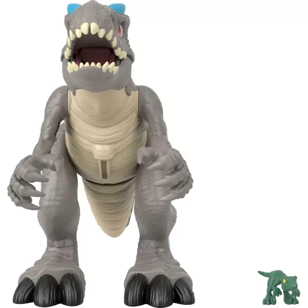 imageFisherPrice Imaginext Jurassic World Dinosaur Toy Thrashing Indominus Rex Figure Set for Pretend Play Preschool Kids Ages 3 Years