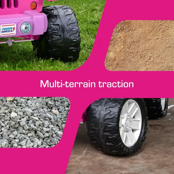 imagePower Wheels Barbie Jeep Wrangler RideOn Toy with Music BatteryPowered Preschool Toy MultiTerrain Traction Seats 2 Ages 3 YearsBarbie Jeep