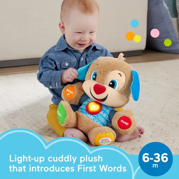 imageFisherPrice Baby Learning Toy Laugh ampamp Learn Smart Stages Puppy Musical Plush with Lights ampamp Educational Songs for Infants Ages 6 MonthsPuppy  Blue