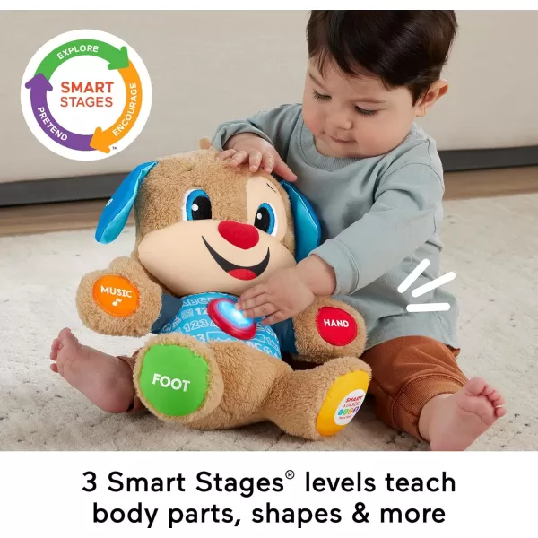 imageFisherPrice Baby Learning Toy Laugh ampamp Learn Smart Stages Puppy Musical Plush with Lights ampamp Educational Songs for Infants Ages 6 MonthsPuppy  Blue