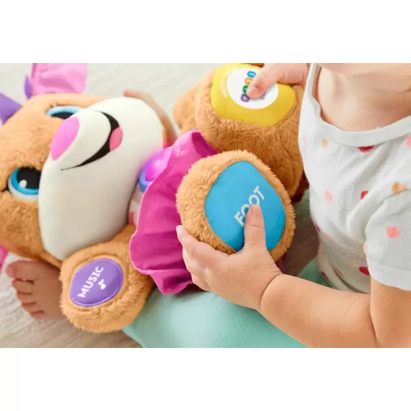 imageFisherPrice Baby Learning Toy Laugh ampamp Learn Smart Stages Puppy Musical Plush with Lights ampamp Educational Songs for Infants Ages 6 MonthsSis  Pink