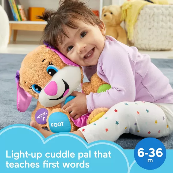 imageFisherPrice Baby Learning Toy Laugh ampamp Learn Smart Stages Puppy Musical Plush with Lights ampamp Educational Songs for Infants Ages 6 MonthsSis  Pink