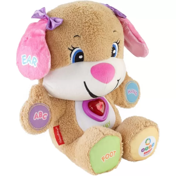 imageFisherPrice Baby Learning Toy Laugh ampamp Learn Smart Stages Puppy Musical Plush with Lights ampamp Educational Songs for Infants Ages 6 MonthsSis  Pink