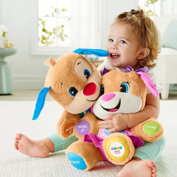 imageFisherPrice Baby Learning Toy Laugh ampamp Learn Smart Stages Puppy Musical Plush with Lights ampamp Educational Songs for Infants Ages 6 MonthsSis  Pink