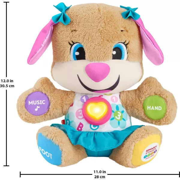 imageFisherPrice Baby Learning Toy Laugh ampamp Learn Smart Stages Puppy Musical Plush with Lights ampamp Educational Songs for Infants Ages 6 MonthsSis  Teal