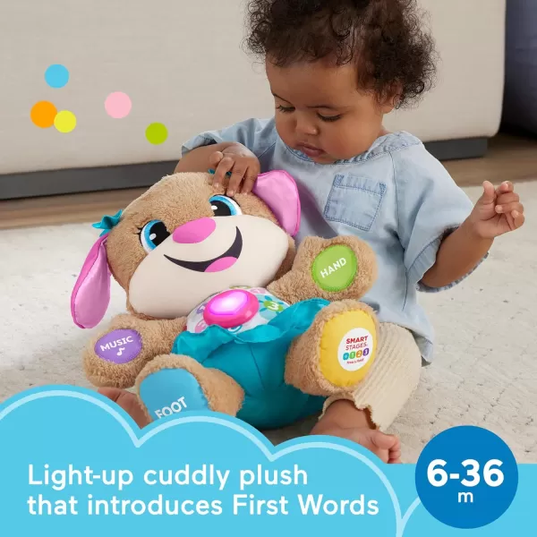 imageFisherPrice Baby Learning Toy Laugh ampamp Learn Smart Stages Puppy Musical Plush with Lights ampamp Educational Songs for Infants Ages 6 MonthsSis  Teal