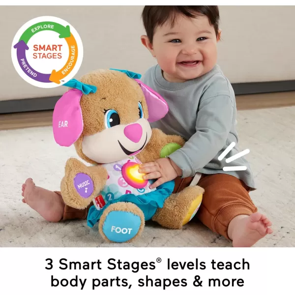 imageFisherPrice Baby Learning Toy Laugh ampamp Learn Smart Stages Puppy Musical Plush with Lights ampamp Educational Songs for Infants Ages 6 MonthsSis  Teal