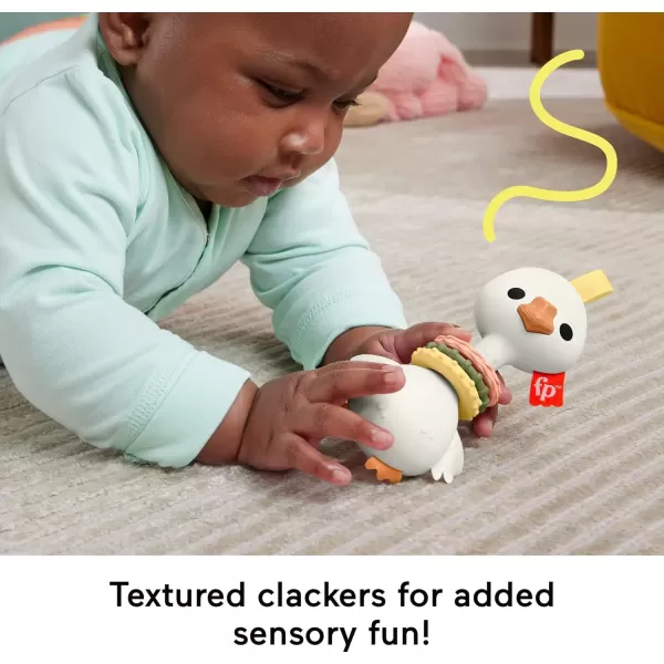 imageFisherPrice Newborn Toy Clack ampamp Quack Goose Animal Themed Baby Rattle for Developmental Play Infants Ages 3 MonthsSmall