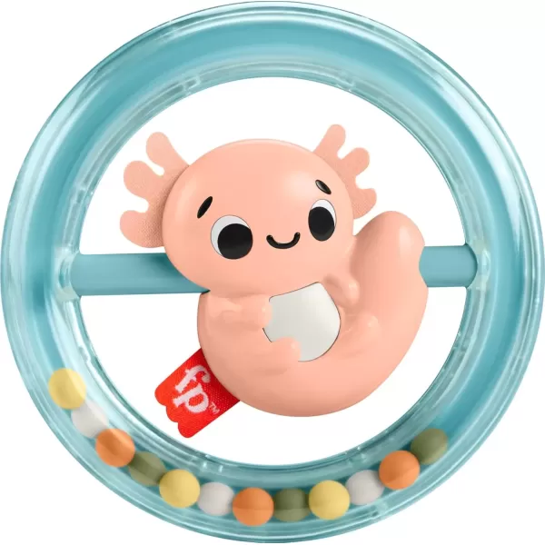 imageFisherPrice Newborn Toy Shake ampamp Spin Axolotl Animal Themed Baby Rattle for Developmental Play Infants Ages 3 Months