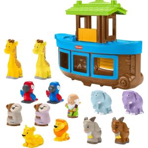 imageFisherPrice Little People Toddler Toy Noahs Ark Playset with 12 Animals ampamp Noah Figure for Pretend Play Kids Ages 1 Years