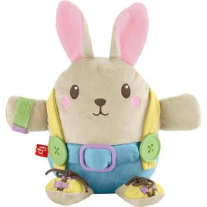 imageFisherPrice Toddler Educational Toy Learn to Dress Bunny Plush Animal Activity Doll for Preschool Kids Ages 2 Years