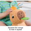 imageFisherPrice Baby Sensory Toy Snuggly Snacky Capybara Plush with Newborn Teether ampamp Rattle Activities for Infants Ages 3 Months