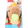 imageFisherPrice Baby Sensory Toy Snuggly Snacky Capybara Plush with Newborn Teether ampamp Rattle Activities for Infants Ages 3 Months