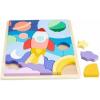 imageFisherPrice Wood Preschool Toy Space Blocks Jigsaw Puzzle 42 Wooden Pieces for Stacking ampamp Sorting Play Kids Ages 3 Years