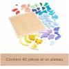 imageFisherPrice Wood Preschool Toy Space Blocks Jigsaw Puzzle 42 Wooden Pieces for Stacking ampamp Sorting Play Kids Ages 3 Years